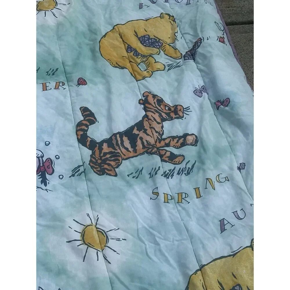 Vintage Classic Pooh Comforter Queen Reversible Four Seasons With Pillow Case